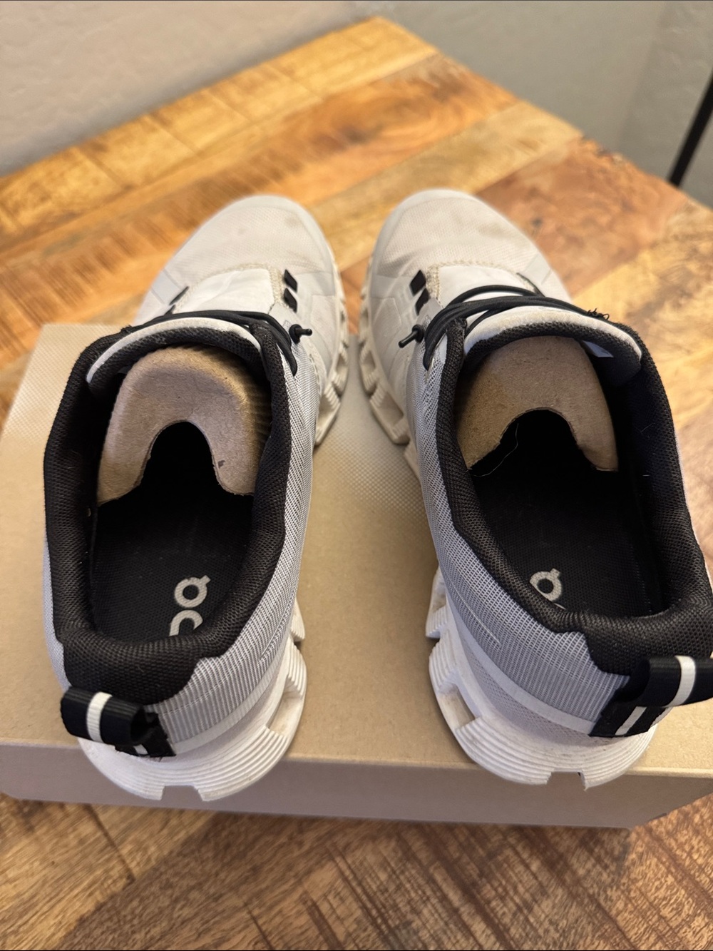 On Running Women's Light Gray and Black Athletic Sneakers - Picture 4 of 5